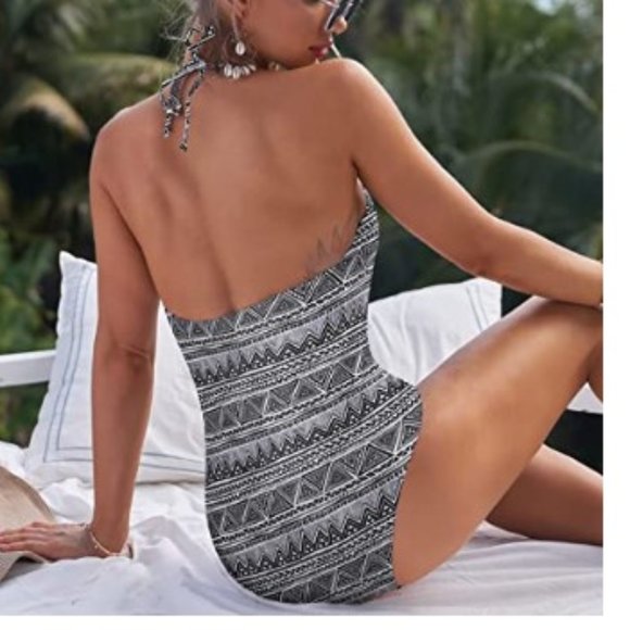 Ekouaer One Piece Swimsuit Halter High Neck Backless NWT size Small - Picture 3 of 12